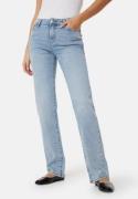 Pieces Pckelly Mid Waist Straight Jeans Light Blue Denim 29/32