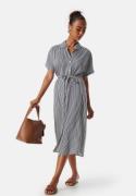 VERO MODA Bumby SS Calf Shirt Dress Snow White Stripes:I L