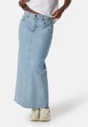 Object Collectors Item Objellen Mid Waist long denim skirt Light Blue ...