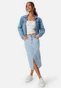 Happy Holly Denim Midi Slit Skirt Light blue 46