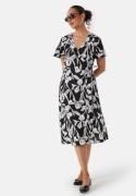 VILA Vilovie S/S Wrap Midi Dress Black/Patterned 40