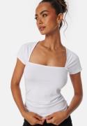 BUBBLEROOM Square Neck Short Sleeve Top White M