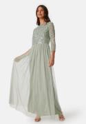 AngelEye Sequin Bodice Maxi Dress Sage Green XL (UK16)