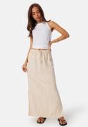 BUBBLEROOM Linen Blend Maxi Skirt Light beige XL