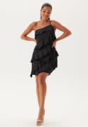 Bubbleroom Occasion One shoulder Short Frill Dress Black M