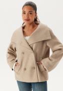 BUBBLEROOM Ava High Neck Short Coat Light beige 46