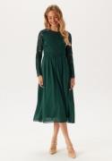 Bubbleroom Occasion Lace Long Sleeve Midi Dress Dark green 34