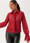 Happy Holly Buttoned Lace Shirt Dark red 32/34