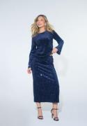 Happy Holly Sequin A-line Midi Skirt Midnight blue 32/34