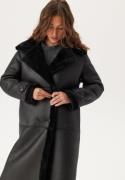 VILA Vimella Long Sherling Coat Black 40