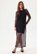 VILA Vibiana Lace L/S ANKLE DRESS A Black Beauty 38