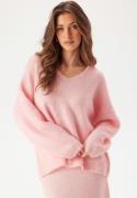 Pieces Pcpam Ls V-neck Oversize Knit Pink-a-boo XS