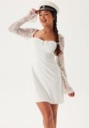 Bubbleroom Occasion Lace Sleeve Bustier Dress White 44