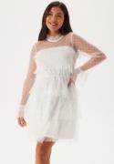 BUBBLEROOM Dotted Mesh L/S Dress White 44