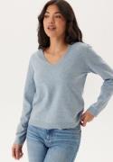 Pieces Pcbree Ls V-neck Knit Cashmere Blue Detail:melange XS