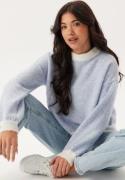 Pieces Pcdilippa Ls O-neck Knit Cashmere Blue Aop:cloud Dancer L