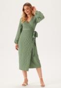 BUBBLEROOM Structure Wrap Dress Dusty green XS