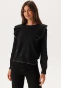 ONLY Onlama Life Ls O-neck Ruffle  Black Detail:birch XS