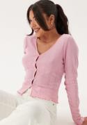 BUBBLEROOM Pointelle Cardigan Top Light pink M