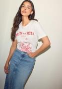 ONLY Onlpenny Life Reg S/S FOOD TOP Bright White Print:pasta L
