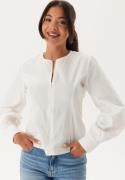 BUBBLEROOM Zip Cotton Blouse White 44