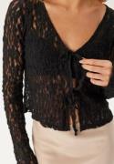 BUBBLEROOM Reversible Lace Cardigan Black S