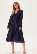 BUBBLEROOM Broderie Anglaise Midi Dress Dark blue 34