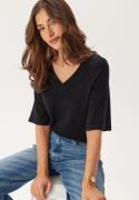 Object Collectors Item Objthess 2/4 LO V-NECK KNIT TO Black S