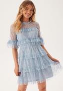 BUBBLEROOM Frill Lace Dress Dusty blue 36