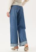 ONLY Onlhope Hw Wide Fold Up Dnm Medium Blue Denim 27/30