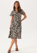 VILA Vilovie S/S Wrap Midi Dress Birch AOP:Astrid 38