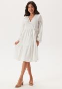 Happy Holly Jersey Structure Wrap Dress White 40/42