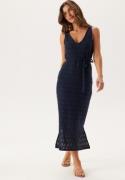 VILA Viamalina V-neck S/L MIDI DRES Navy Blazer XL