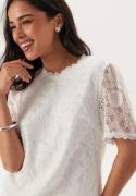 Pieces Pcolline Ss Lace Top Cloud Dancer XS