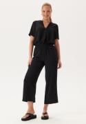 BUBBLEROOM Smock Waist Ankle Trousers Black S