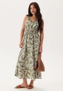 Happy Holly Sleeveless Viscose Dress Khaki green/Patterned 48/50
