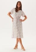 Pieces Pcnya Ss V-neck Midi Dress Cloud Dancer Aop:romantic Flow L