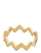 Strict Plain Zigzag Ring Gold Ring Smykker Gold Syster P