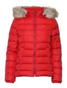 Tjw Basic Hooded Down Jacket Foret Jakke Red Tommy Jeans