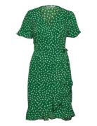 Onlolivia S/S Wrap Dress Wvn Noos Kort Kjole Green ONLY