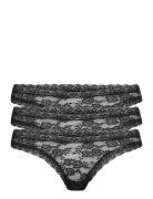 Brief Dana Thong 3 Pack G-streng Undertøj Black Lindex