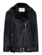 Carrie Shearling Biker Jacket Læderjakke Skindjakke Black Stand Studio