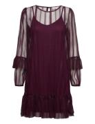 Crflake Mesh Dress - Kim Fit Kort Kjole Burgundy Cream