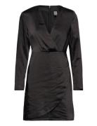 Yassannie Ls Drape Dress - Show Kort Kjole Black YAS