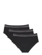 Feel Of Modal Midi 3P Trusser, Tanga Briefs Black Triumph