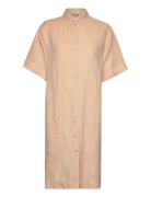 Mal Linen Shirt Dress Kort Kjole Beige MOS MOSH