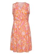 Carpiora S/L Wrap Blk Dress Wvn Kort Kjole Orange ONLY Carmakoma