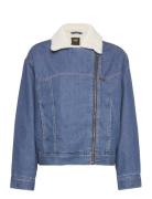 Sherpa Moto Jkt Jakke Denimjakke Blue Lee Jeans