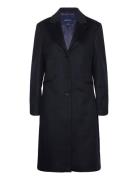 Wool Blend Tailored Coat Outerwear Coats Winter Coats Navy GANT