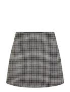 Wool Check Mini Skirt Kort Nederdel Grey Tommy Hilfiger